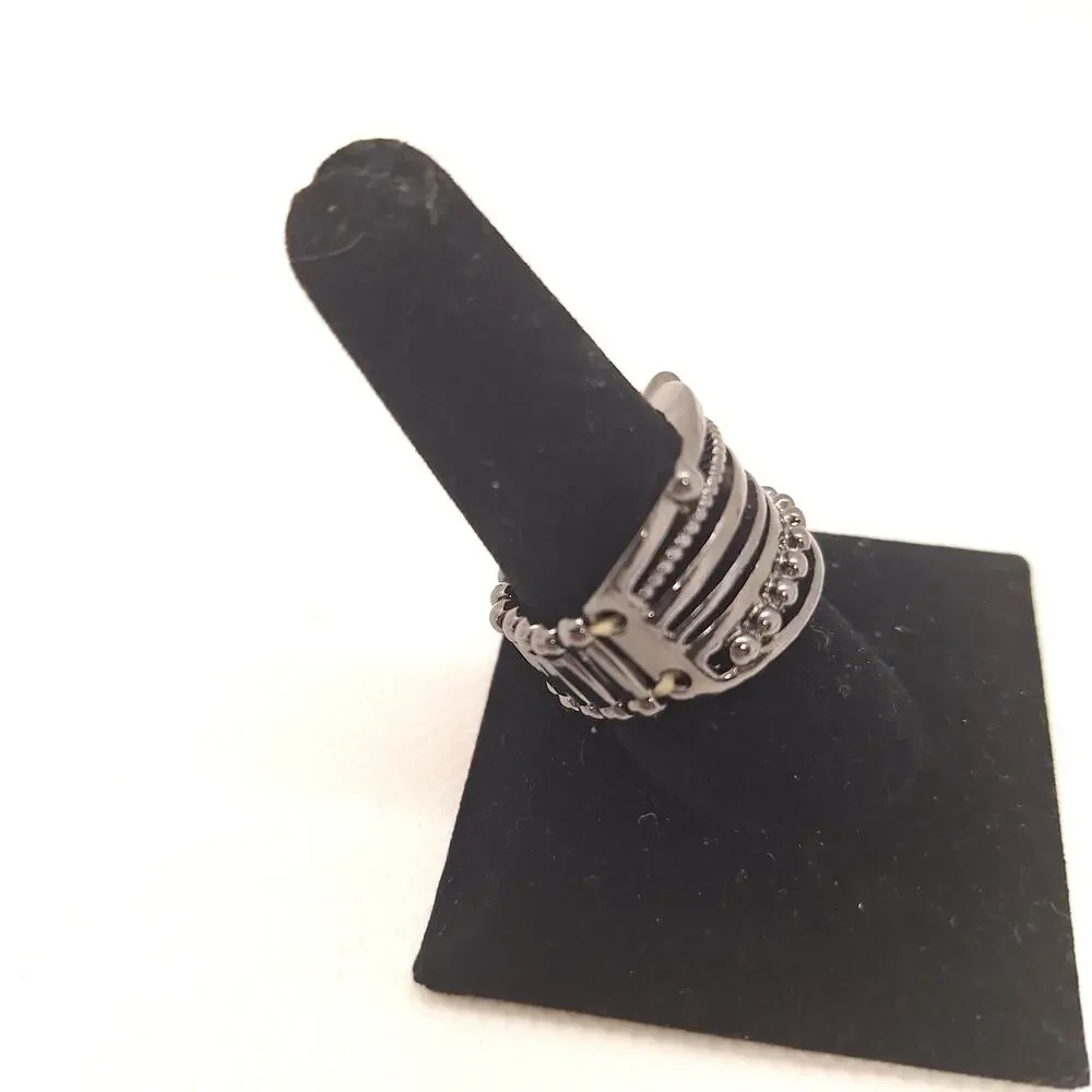 Paparazzi Stretch Rings Lot of 3 -1 Yellow/Silver 1 Black 1 White/Silver